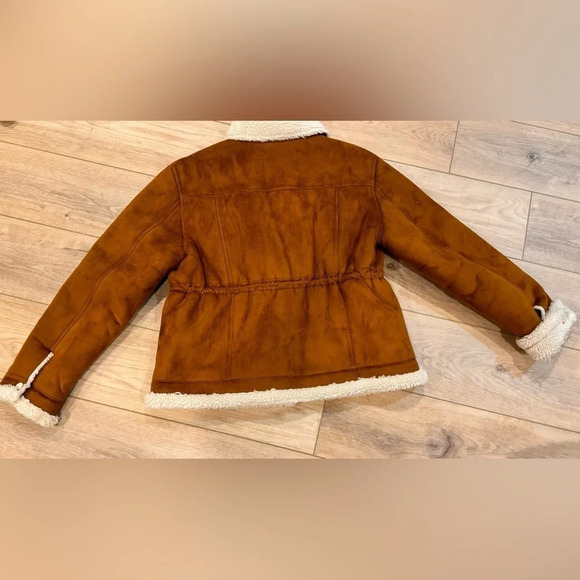 MOTHER The Drawstring Drifter Sherpa Lined Jacket Size XL - Picture 6 of 12